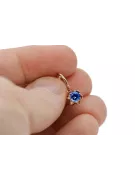 14К рожеве червоне золото 14k 583 Sapphire Сережки vec013 Російський Радянський СРСР Вінтаж прикраси Ар-деко style